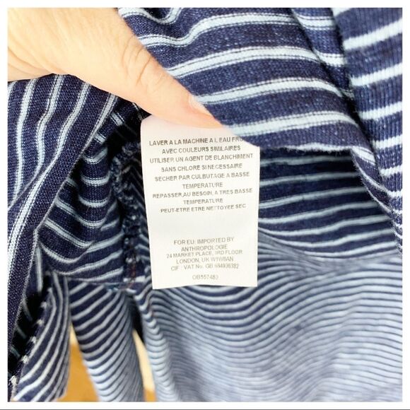 Anthropologie Blue/White Striped Long Split Tunic - Picture 9 of 10